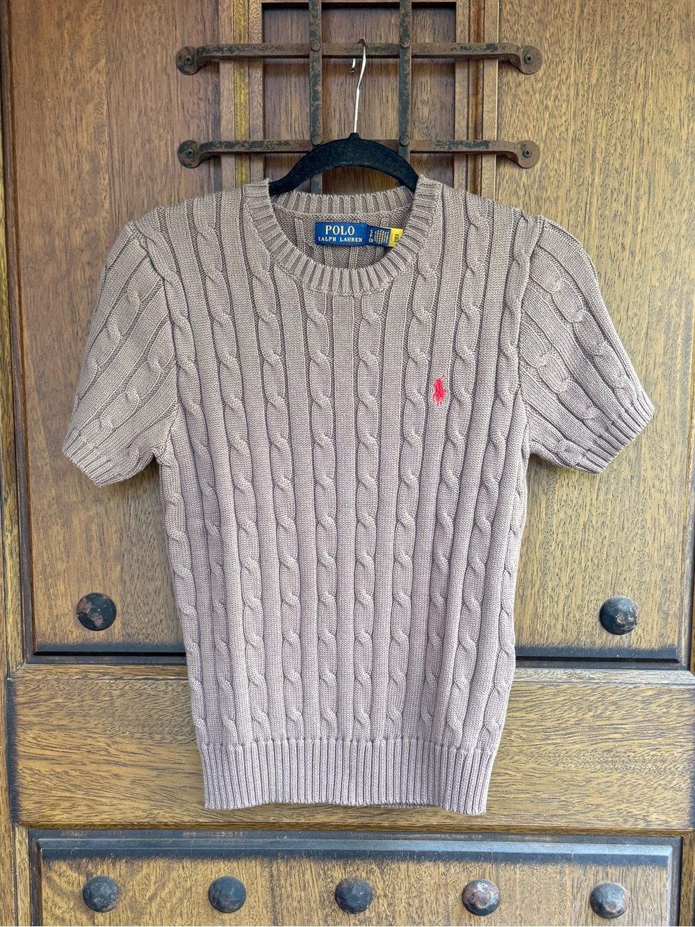 Polo Ralph Lauren Chocolate Cable-Knit Crewneck Sweater Size S
